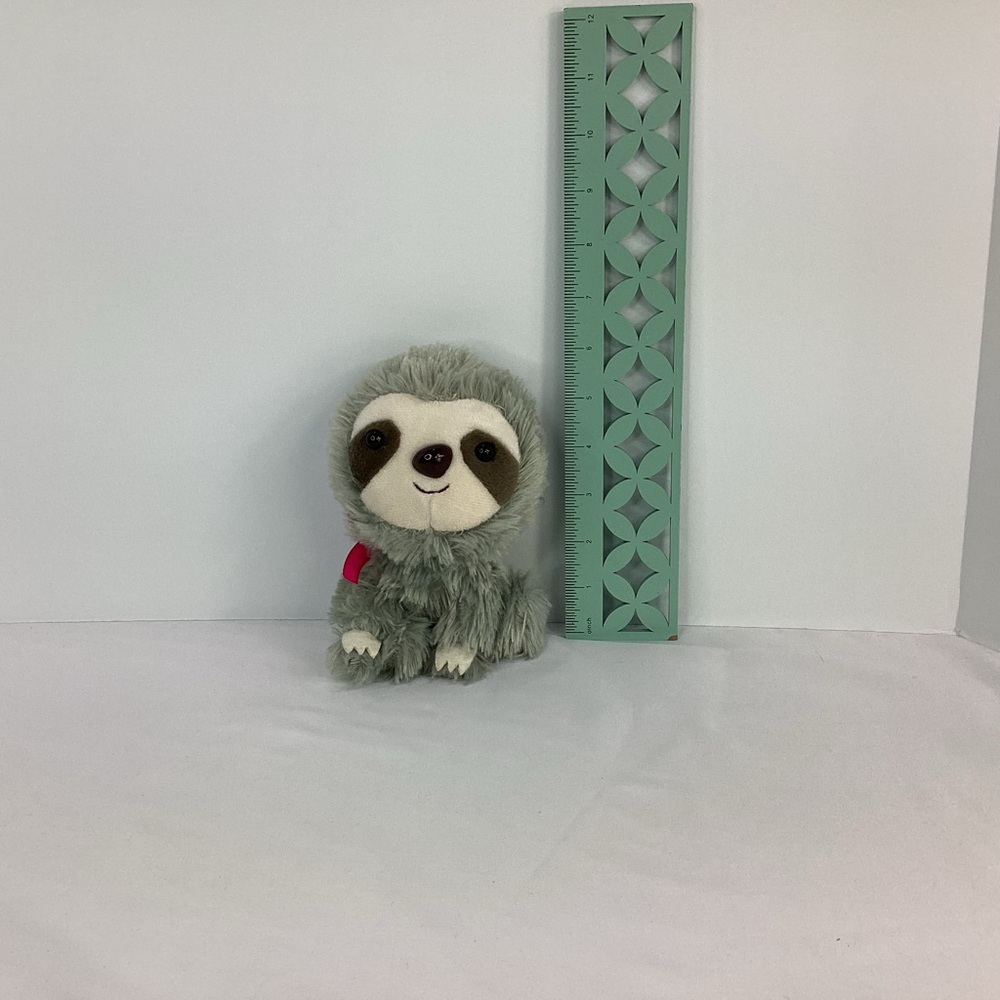 Mega Toys Sloth Gray w Pink Bow Just For You Plush 6" Stuffed Animal Toy Grey - Picture 8 of 9
